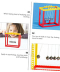 Newtons Cradle Desk Ball Set For Physics Fans And Science Nerds Glass Pendulum Balls in colorful frame for educational use
