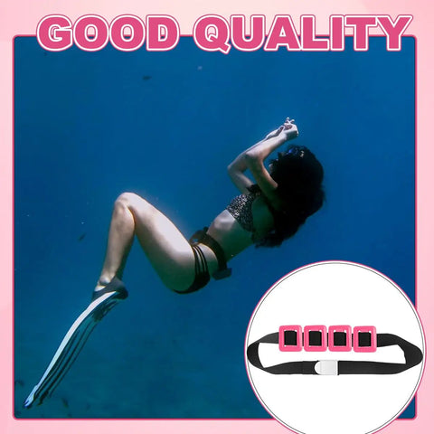 Diver using Four Piece Scuba Weight Belt Set with Nylon Coated Diving Weights 1.1lb Each in underwater spearfishing.