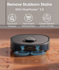 X10 Pro Omni Robot Vacuum And Mop Combo with 8,000 Pa suction on wooden floor with dual mops and auto-lift feature