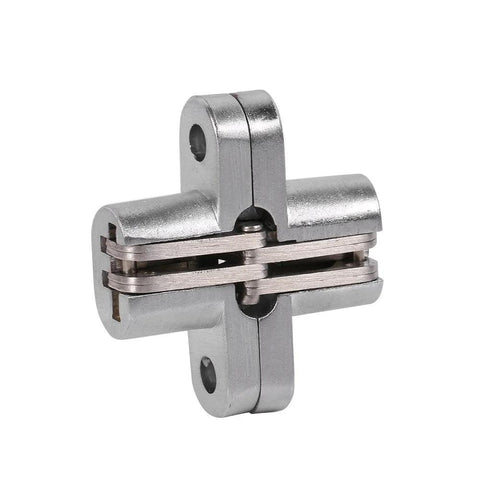 Hidden Hinge Zinc Alloy Invisible Folding Door Cross Hinge With 180 Degree Opening, heavy-duty stainless steel buffer damping.