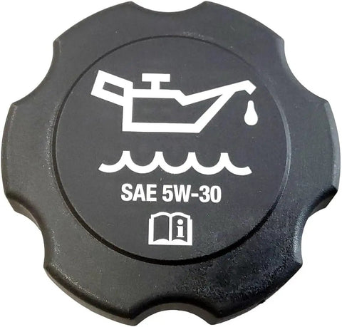 Engine Oil Filler Cap Replacement FC208 For GM Cars And SUVs 1994 2011 Fits Buick Oldsmobile Pontiac Cadillac GMC Hummer Saab Isuzu 12573337 Part Check Before You Order, showing SAE 5W-30 marking on black cap.
