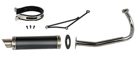 High Performance GY6 50cc Exhaust System Muffler Bolt On For Scooter Moped Fits TaoTao Jonway Kymco 139QMB in black