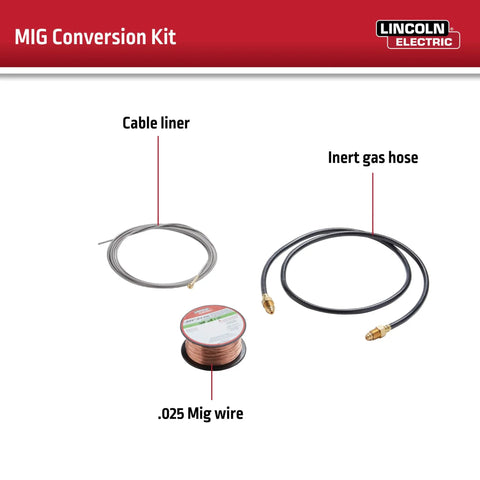 MIG Conversion Kit For Weld Pack 100HD Wire Feed Welder With Gas Regulator And 115V Solenoid Hoses And Connectors Includes 2 Lb Spool