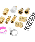 Durable Nine Piece Brass Garden Hose Quick Connect Tap Fitting Kit For Easy Outdoor Connections To Hoses Nozzles Pipes And Sprinklers, brass fittings and O-rings