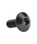 Top Shelf Premium Grade 5 Titanium M5x15mm Button Umbrella Torx Head Bolts Black showing detailed view of screw head and shaft.