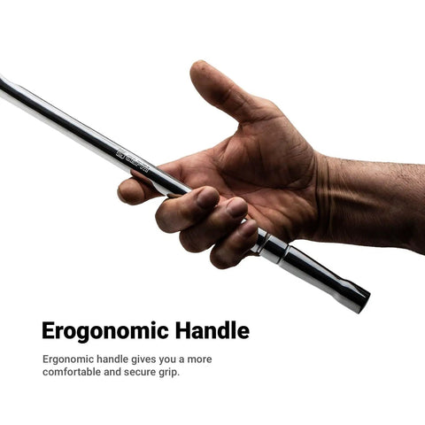 Hand holding 15 Inch Wrench Extender With Extra Reach And Torque Boost, Ergonomic Grip For Mechanics DIYers And Pros
