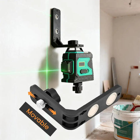 Laser Level L Shape Magnetic Bracket That Makes Leveling On A Tripod Easy And Hands Free, Steady Use With Magnet Adsorption Stand, 5/8-Inch Port