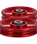 2 Pack Universal Pulley Wheel For Gym Equipment Durable Aluminum Alloy Pulley With Smooth Bearings in red