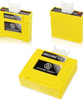 Front and side view of yellow DC CDI Box High Performance Racing Part with Digital Adjustable 9 Ignition Curves for CG125 CG150 CG250.