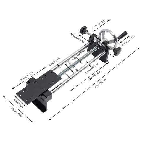 Black Force Gauge Stand 1000N 100kg Horizontal Spiral Manual Test Stand With Adjustable Clamp For Tension And Push Pull Testing Built Tough In A Compact 9lb Steel Frame And Precise Handwheel Control, steel frame