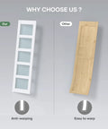 Comparison of Heavy Duty Bifold Barn Door 48X84 Double Frame With Frosted Glass And Full Track Kit vs warped wood door, highlighting anti-warping.