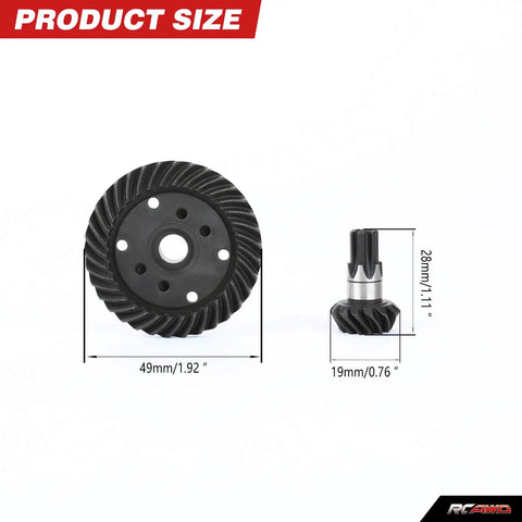 Two Piece 34T Main Differential Helical Gear And 14T Input Gear Set For Arrma 1/10 Scale RC Cars product size details