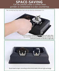 Electric Automatic Knock Box Cleaner Straight Up Setup For Baristas Featuring 58mm Portafilter Compatibility top view with dual scrapers and brush.
