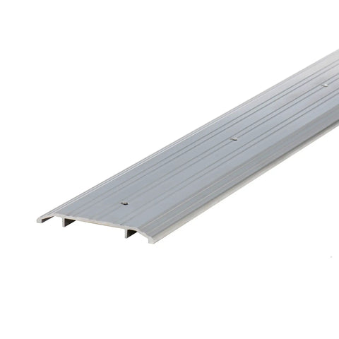 Heavy Duty Aluminum Commercial Door Threshold With Draft Protection And Easy Cut Install, Built To Last As A True Workhorse For High Traffic, Six Inch Wide By Half Inch Thick By Thirty Six Inch Long, Silver Finish