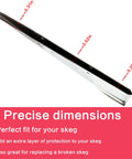 Straight Up Heavy Duty 316 Marine Grade Stainless Steel Skeg Guard Shields Mercury Outboards Against Rocks And Ramps Skipper Approved Boat Rig Armor Protector, showing precise dimensions for perfect skeg fit.