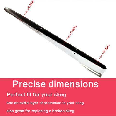 Straight Up Heavy Duty 316 Marine Grade Stainless Steel Skeg Guard Shields Mercury Outboards Against Rocks And Ramps Skipper Approved Boat Rig Armor Protector, showing precise dimensions for perfect skeg fit.