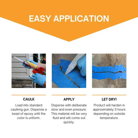 Steps to use Epoxy Crack Repair Filler For Concrete And Brick Injectable Clear Liquid Resin That Stops Air And Water Leaks