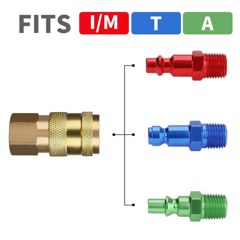 Tough As Nails Shop Grade Air Compressor Hose 3/8 By 50 Feet Rated To 300 Psi with brass quick connect coupler and fittings.