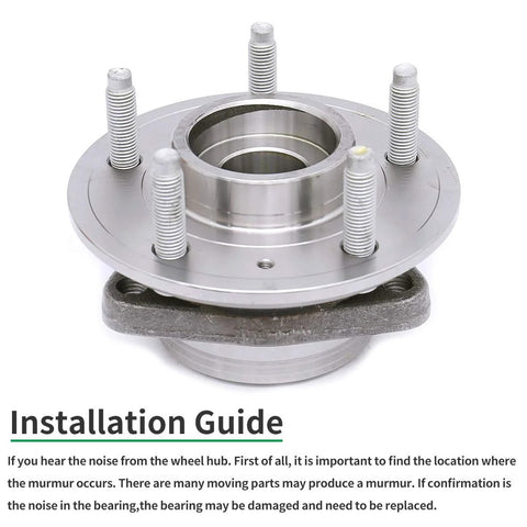 Front view of Front Wheel Hub Bearing Assembly 513276 Replacement For 2007-2009 Chevy Equinox, 2008-2010 Saturn Vue, 2007-2009 Suzuki XL-7 With ABS Front Axle, 5 Lug, No-Fuss Install, Includes BR930663 HA590262 with installation guide.