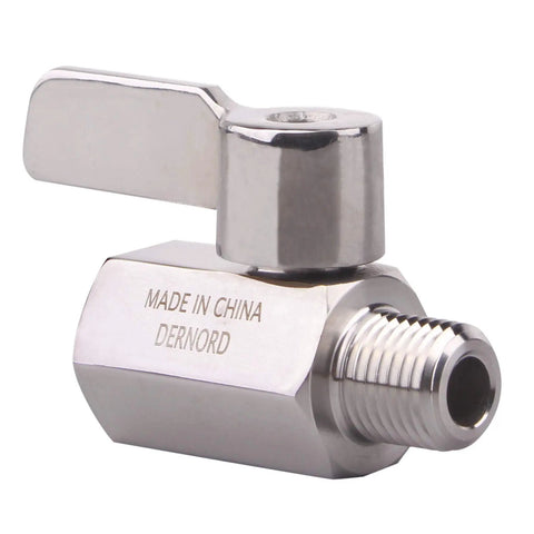 Stainless Steel Ball Valve Inline One Quarter Inch NPT Female To Male Thread Pack Of 2 Heavy Duty SUS316 Body With Double Seal