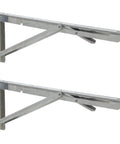 Heavy Duty Stainless Steel Folding Triangular Shelf Brackets 2 Pack, wall-mounted support, side view