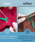 Pro Grade DIY Rope Threader Clip Set demonstration with easy drawstring insertion and stainless steel hooks comparison