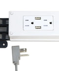 In Drawer Outlet With Cord Management Arm And USB A Ports Two 15 Amp Outlets Fits Narrow And Shallow Drawers