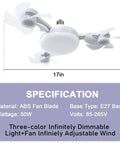 Socket Fan Light With Remote And Dimmable Led Screw In Ceiling Fan Offering Three Slick Speeds Effortless Twist On Installation for 17in rooms.