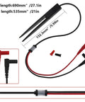 All In One SMD SMT Test Clip Leads for Digital Multimeters Probe Tweezers with Gold Plated Connectors shown with cable length