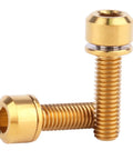 Top Shelf Titanium Hex Screws with Stigma Chamfer Heads plus Washers M5x18mm for Bicycle Stem Parts Cycling Upgrade Gold