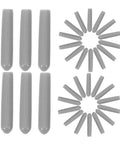 Huge Pack Of Dishwasher Rack End Caps And Tine Protectors featuring gray heavy-duty snap-in pieces for reliable kitchen repairs.