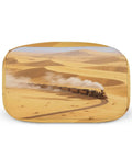 Golden Sand Desert Insulated Lunch Tote With train design imprint, durable polyester, ideal for on-the-go use.
