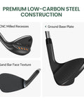 Close-up of 60 Degree Golf Sand Wedge For Right Handed Players With CNC Milled Grooves And Unique Face Texture for maximum control