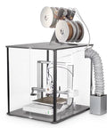 3D Printer Enclosure With Clear Acrylic Protective Cover, Ventilation, LED Lighting, Odor Isolation, Dustproof And Noise Reduction, Sized At 514mm By 631mm By 623mm For Stable Printing And Warping Prevention with printer inside and filament spools on top