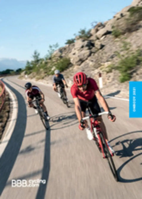 Cyclists equipped with Aluminum Two-Piece Aero Bars For Road Bikes With 26/31.8 Mm Clamp, AeroBase BHB-52 riding on mountain road