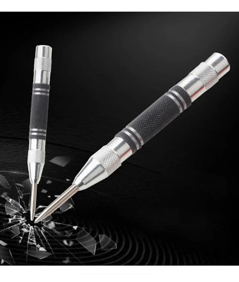Premium Heavy Duty Automatic Center Punch Set Hella Durable Steel Marking Tools With Adjustable Spring Tension For Fast Layout Drilling Boss Workshop Essentials on black background.
