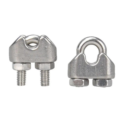20 Pack M3 Stainless Steel Wire Rope Cable Clip Clamps For One Eighth Inch Cables Rustproof And Waterproof With Grippy Anti Slip Groove