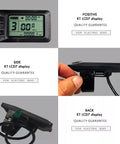Dope Waterproof LCD Bicycle Display Meter For E Bikes With Waterproof Connector And USB Charge Port, side and back view