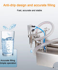 Heavy Duty Pneumatic Liquid Filler With Stainless Steel Construction Configures Single Or Dual Heads Hella Durable No Sweat Processing For Wineries And Beverage Lines 110 To 220 V Industrial Rig with anti-drip design filling water.
