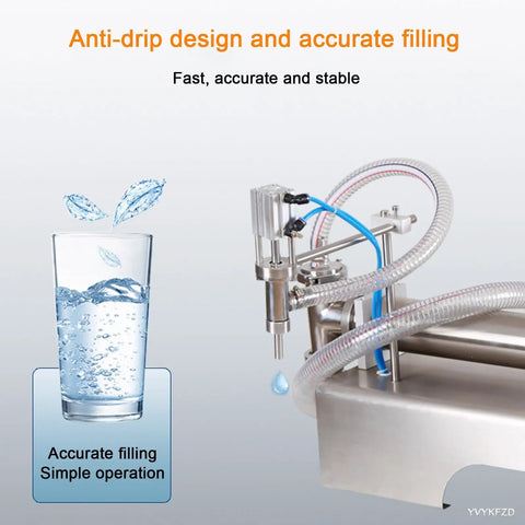 Heavy Duty Pneumatic Liquid Filler With Stainless Steel Construction Configures Single Or Dual Heads Hella Durable No Sweat Processing For Wineries And Beverage Lines 110 To 220 V Industrial Rig with anti-drip design filling water.