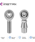 Heavy Duty Five Eighth Inch Heim Joints Rod End Kit with heat treated body, showing two rod ends with smooth swivel motion.