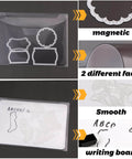 Pro Grade All In One Magnetic Sheets For Stamp And Die Storage, 12 Pack With 6 Magnetic Sheets and 6 Clear Storage Bags details showing magnetic surface and writing board.