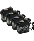 Badass 70kg High Torque RC Servo 4 Pack Rock Solid Metal Gear Brushless Steering Motor showing four units with cables.