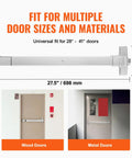 Heavy Duty 28 Inch Stainless Steel Push Bar Panic Exit Device With Exterior Lever And 3 Keys Commercial Emergency Door Hardware For 28 To 41 Inch Metal Or Wood Doors shown on wood and metal doors