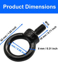 Heavy Duty M10 304 Stainless Steel Lifting Eye Bolts Set Of 4 With Machinery Shoulder Design dimensions diagram