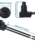 2 Pack 12V Waterproof Push Button Switch On Off SPST Push On Push Off Latching Button Switch With Copper Contacts And Sealed Housing Heavy Duty Automotive Marine Grade Replacement, 10mm, 117.8mm lead