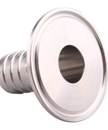 DERNORD 2-inch tri-clamp to 1-inch hose barb adapter, SUS304 stainless sanitary pipe fitting, front view