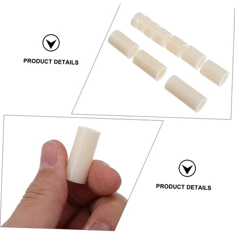 Nylon Round Spacer Nut Kit 150 Pcs Insulated Washers, close-up of white nylon spacers in hand and arranged on surface