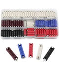 200 Piece Automotive Torpedo Fuse Kit With 5A Through 40A Amp Assortment, assorted colors in storage box for easy access.