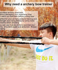 Person using Archery Bow Trainer Band For Draw Resistance And Strength Training, Adjustable 25 To 45 Lbs, outdoors.
